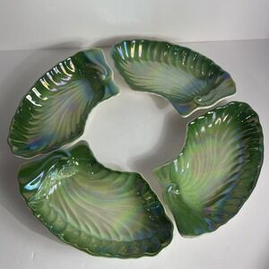 Mid-Century Vintage Maddux Of Calif Lusterware Made In USA 4 Cabbage Leaves 3008